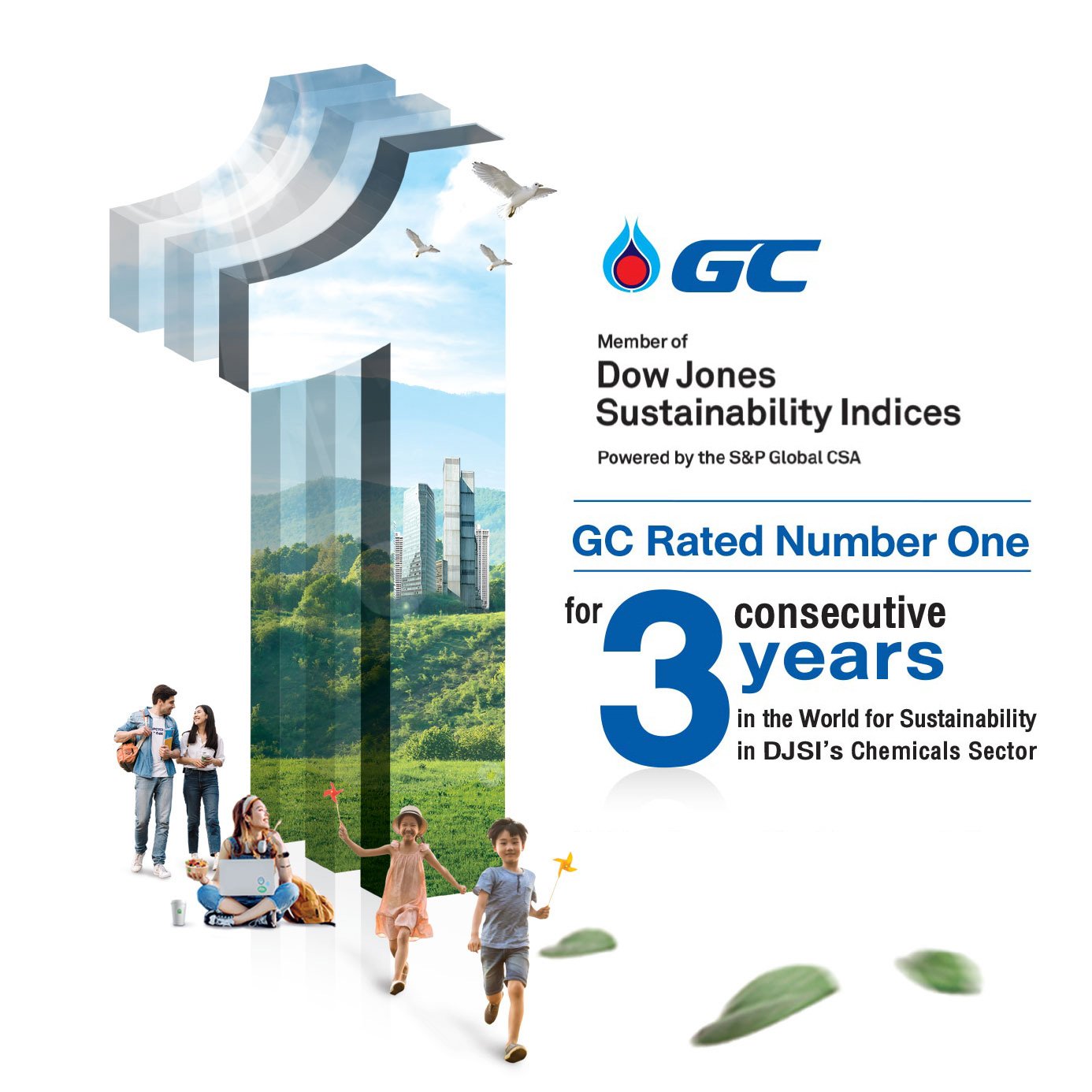 GC, Thailand’s leading petrochemical company, ranked No. 1 in the world by DJSI for 3 consecutive years in the Chemicals business and gets ready to move towards being a Net Zero organization