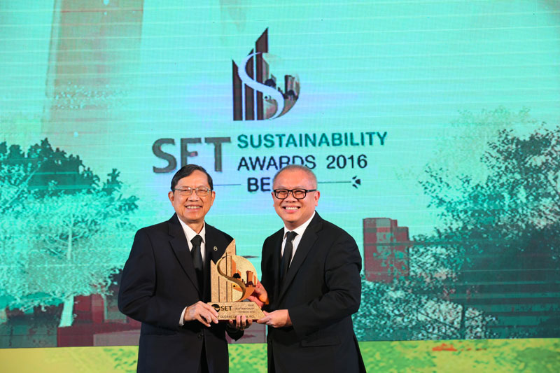 PTTGC คว้ารางวัลบริษัทจดทะเบียนด้านความยั่งยืนยอดเยี่ยม(Best Sustainability Awards 2016) จากตลาดหลักทรัพย์แห่งประเทศไทยสะท้อนการเป็นบริษัทจดทะเบียนต้นแบบองค์กรยั่งยืน