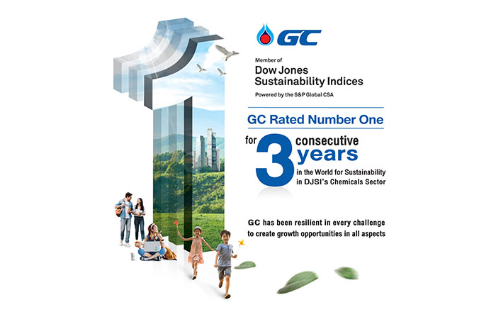 GC, Thailand’s leading petrochemical company, ranked No. 1 in the world by DJSI for 3 consecutive years in the Chemicals business and gets ready to move towards being a Net Zero organization